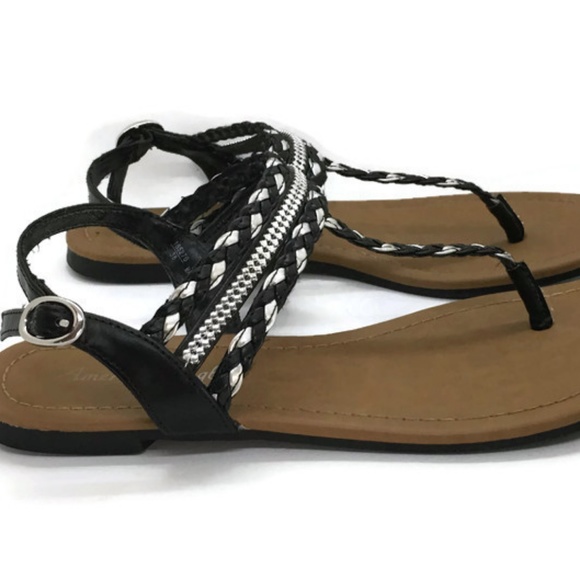 American Eagle Outfitters Shoes - American Eagle Black Silver Studded Sandals Sz 8M